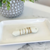 Metal Pearl Bead Ring Set