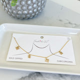 Gold Dipped Rhinestone Mama Necklace