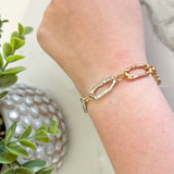 Hammered Metal Link Bracelet