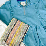 Lucky Blue Collared Zip Top