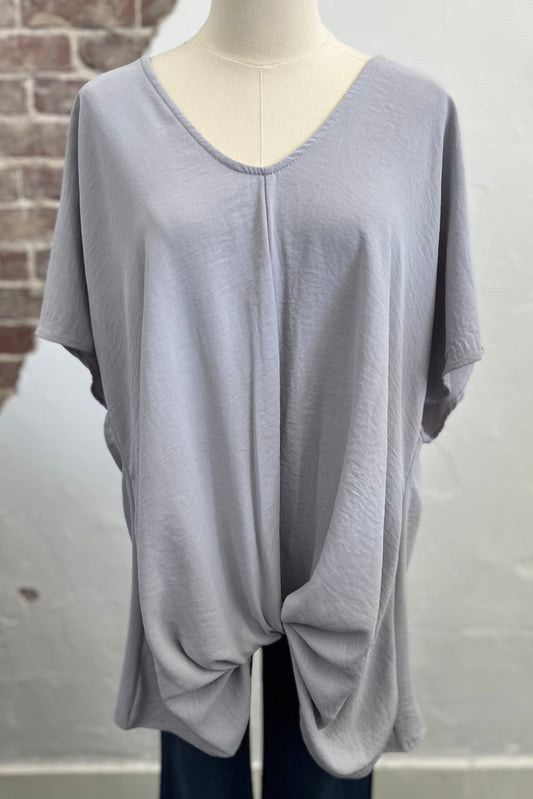 V-Neck Twist Front Tee