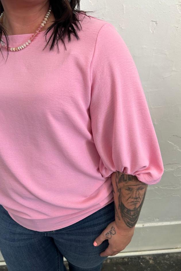 Solid Quarter Sleeve Top