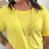 Mixed Metal Long Necklace