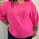 Dolman Sleeve Top W/ Smocked Sleeves