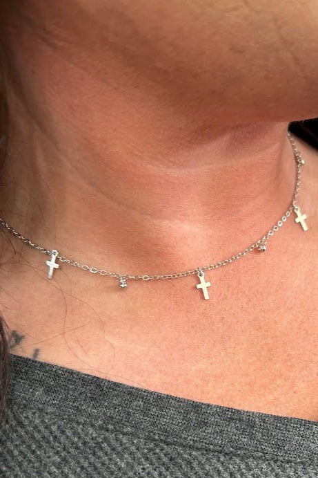 Cross Station Metal Necklace