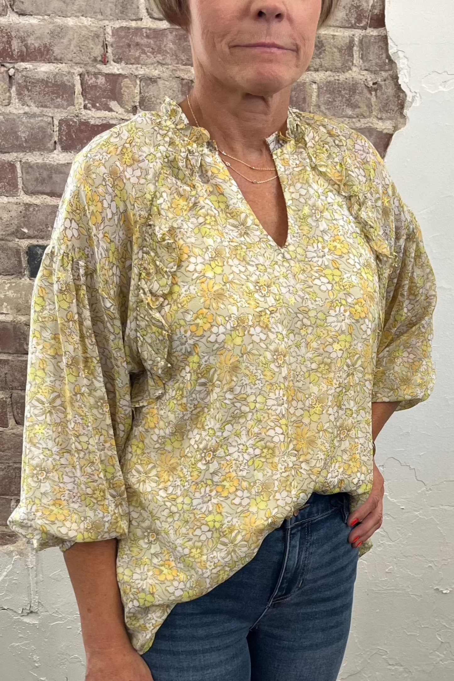 Sheer Printed Blouse