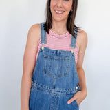 Lottie Denim Straight Leg Overalls