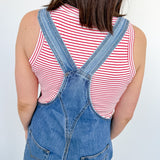 Lottie Denim Straight Leg Overalls