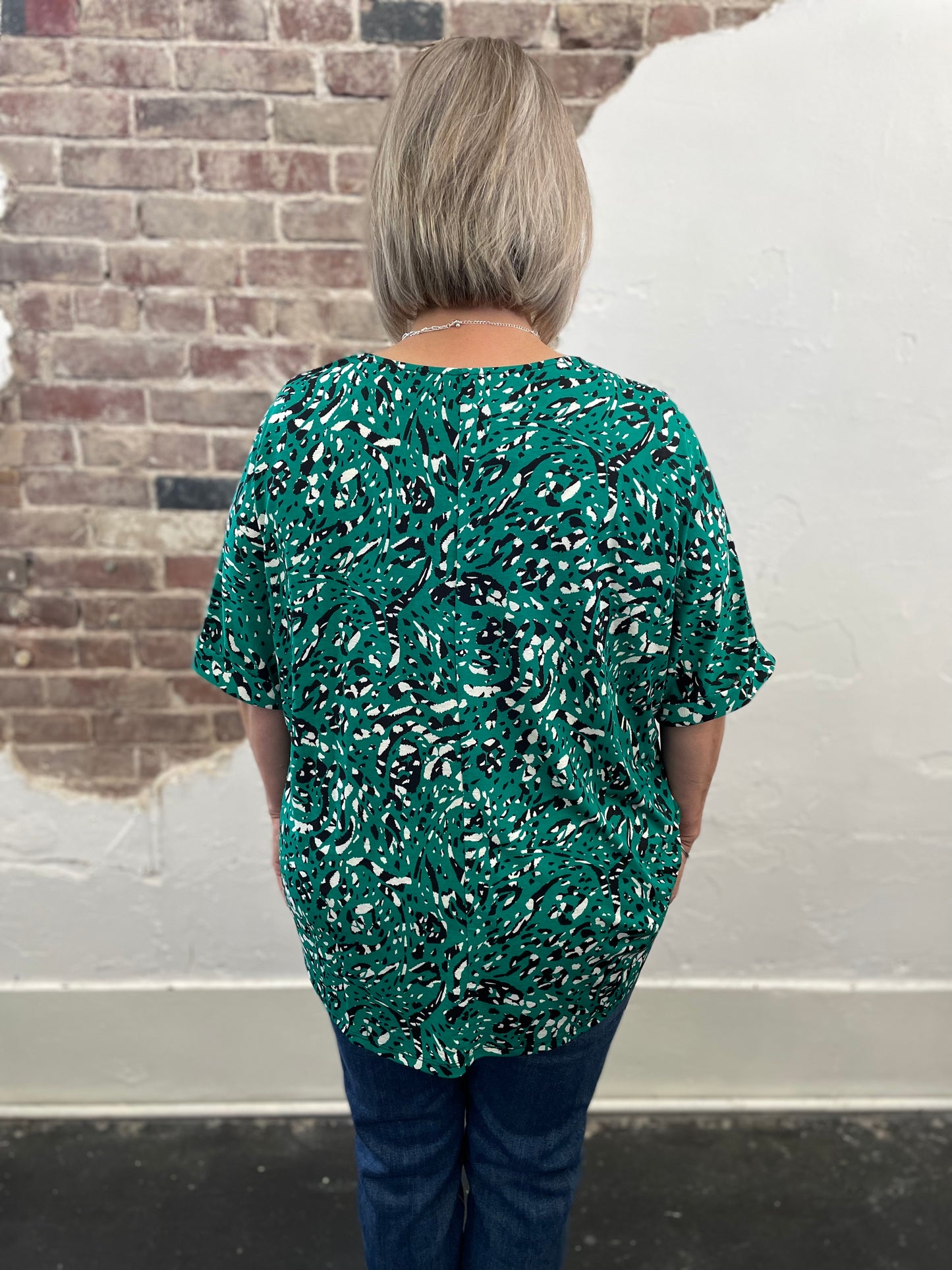 Drop Shoulder Print Top