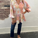 Abstract Loose Peplum Top