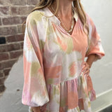 Abstract Loose Peplum Top