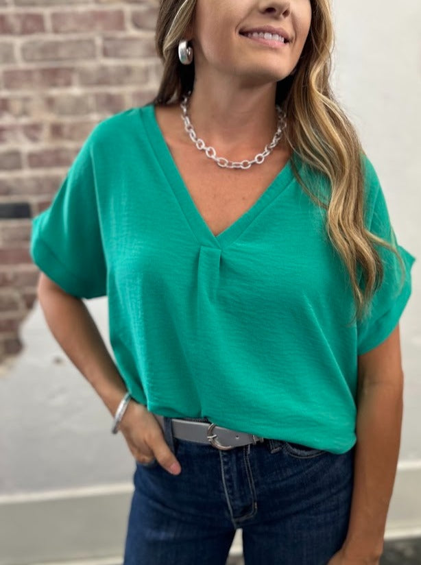 Relaxed Fit Vneck Top