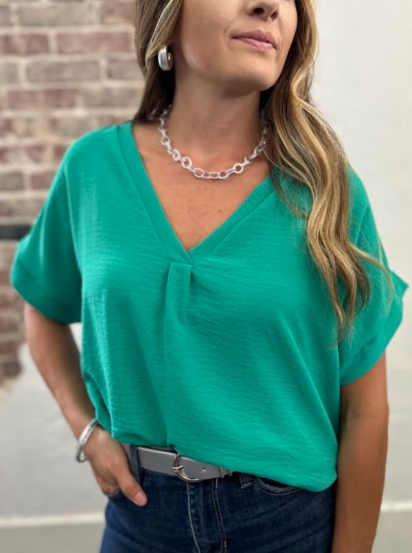 Relaxed Fit Vneck Top