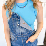 High neck tank top. Fitted style. Perfect for layering and summertime!