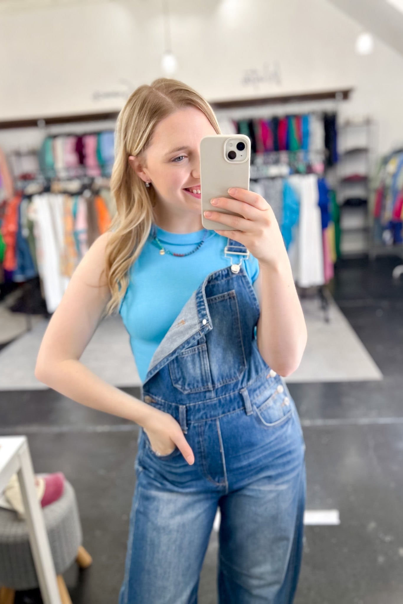 High neck tank top. Fitted style. Perfect for layering and summertime!