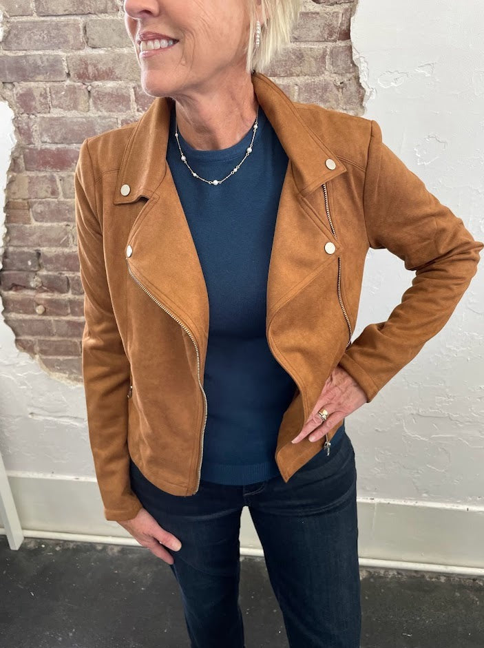 Suede Moto Jacket