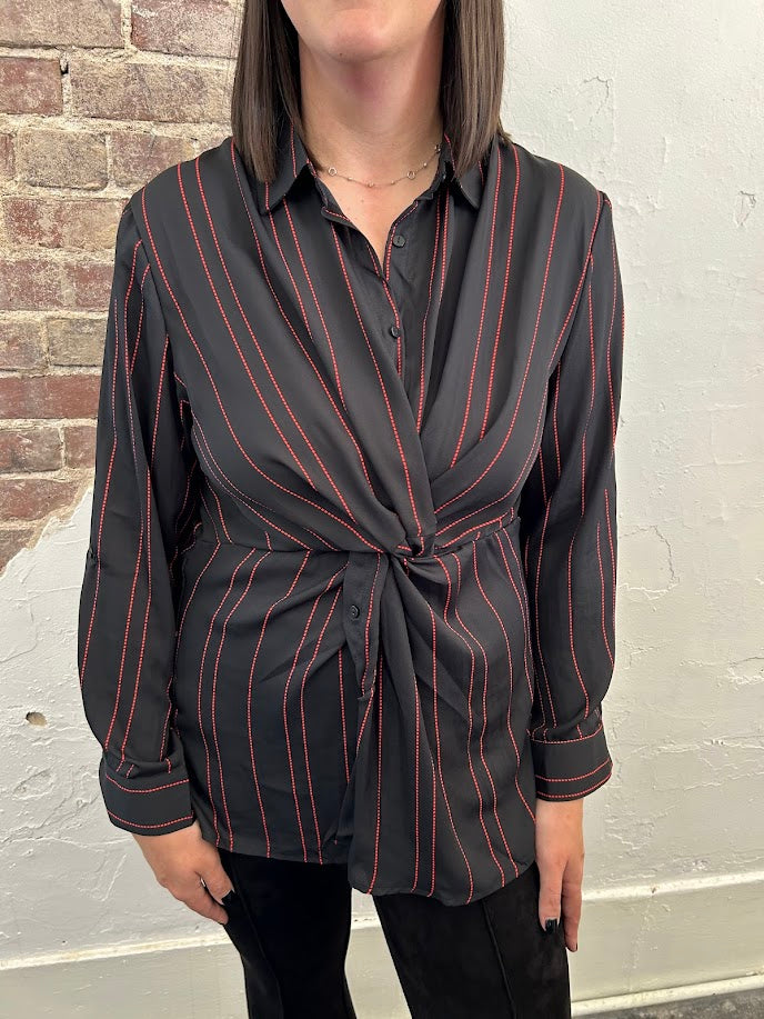 No Holding Back Striped Blouse