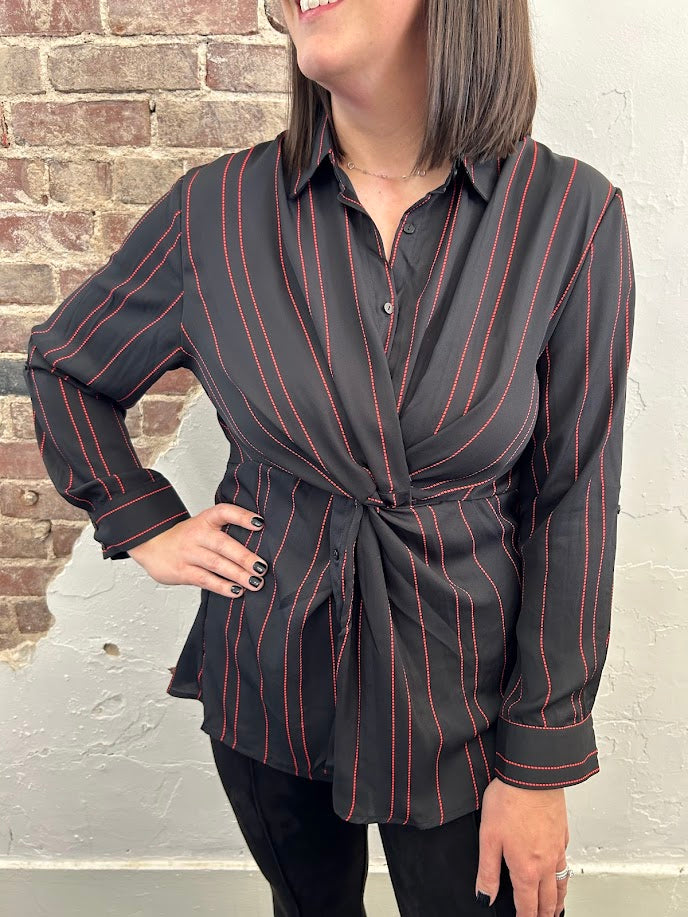 No Holding Back Striped Blouse