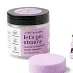 Lemon Lavender 'let's get steamy' shower steamer set on a white background