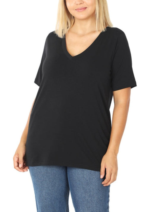 Zenana Short Sleeve V-Neck Top