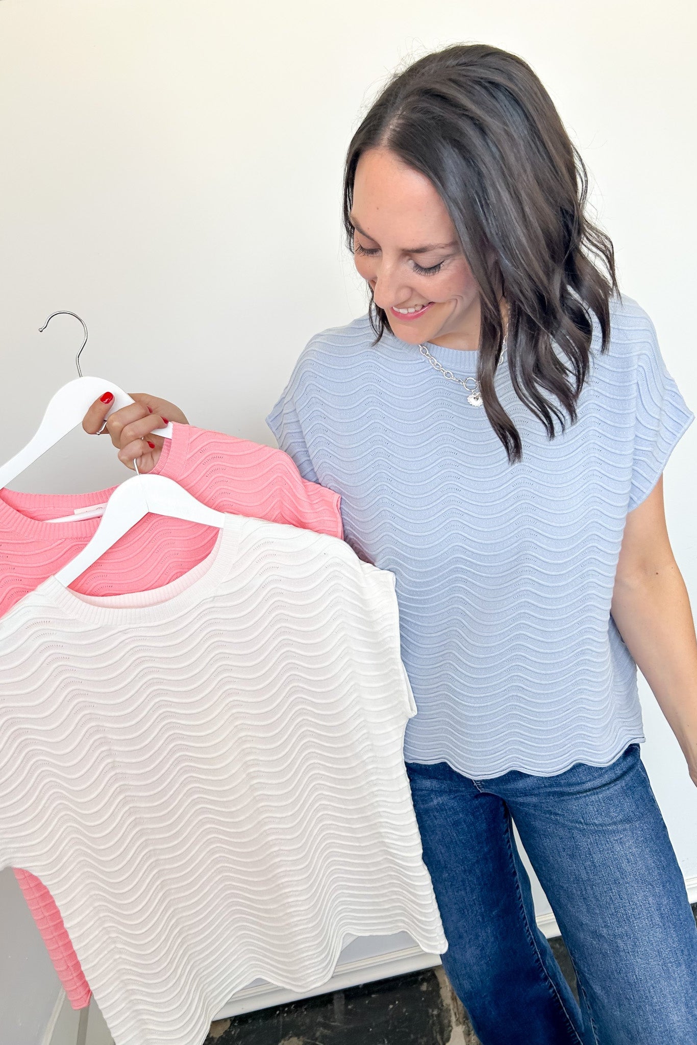 Sullivan Scalloped Pattern Knit Top – Color Confident Boutique