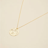 Hammered Round Charm Necklace