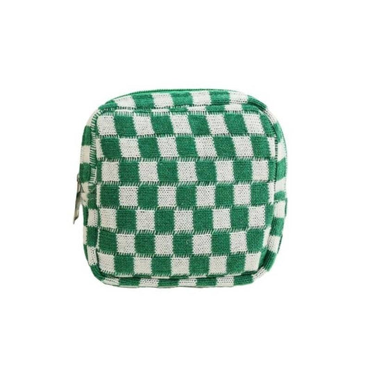 Mini Checkered Cosmetic Travel Case