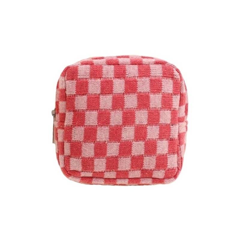 Mini Checkered Cosmetic Travel Case