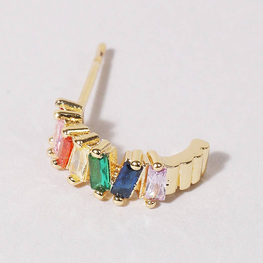 Multicolor Huggie Earrings