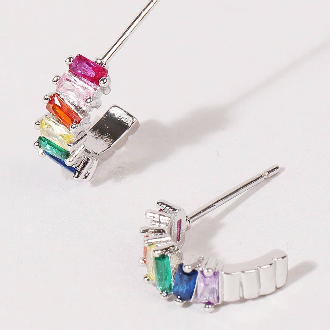 Multicolor Huggie Earrings